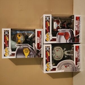 Funko Pop set of 3, Wasp No. 341, Ant Man No. 340 and Ghost No. 342